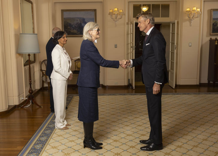 H.E. the Honourable Sam Mostyn AC, Governor-General of Australia and Ambassador Klas Molin