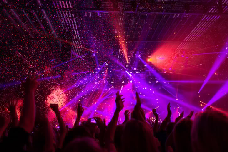 People enjoying a music festival.