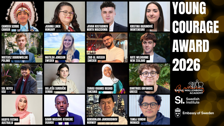 2026 Young Courage Award winners from 15 countries.