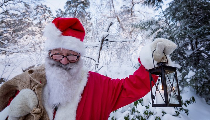 Santa in snow in sweden