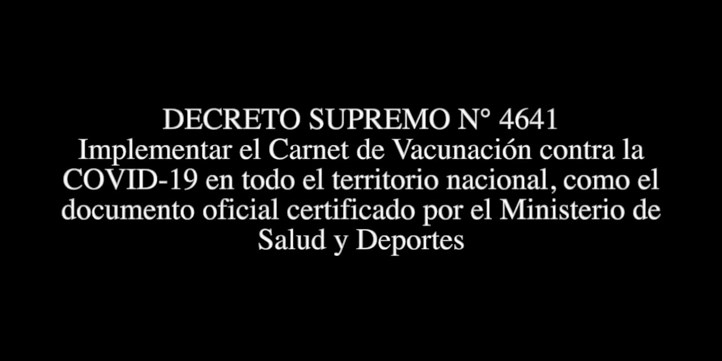 Decreto Supremo 4641 de Bolivia