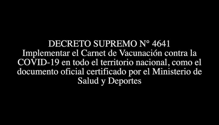 Decreto Supremo 4641 de Bolivia