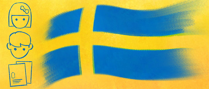 Drawing of Swedish flag