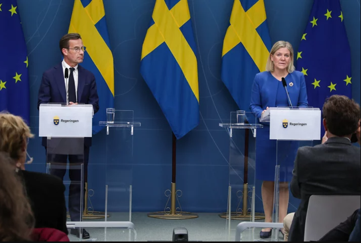 Statsminister Magdalena Andersson och moderaternas partiledare Ulf Kristersson. Foto: Ninni  Andersson/Regeringskansliet