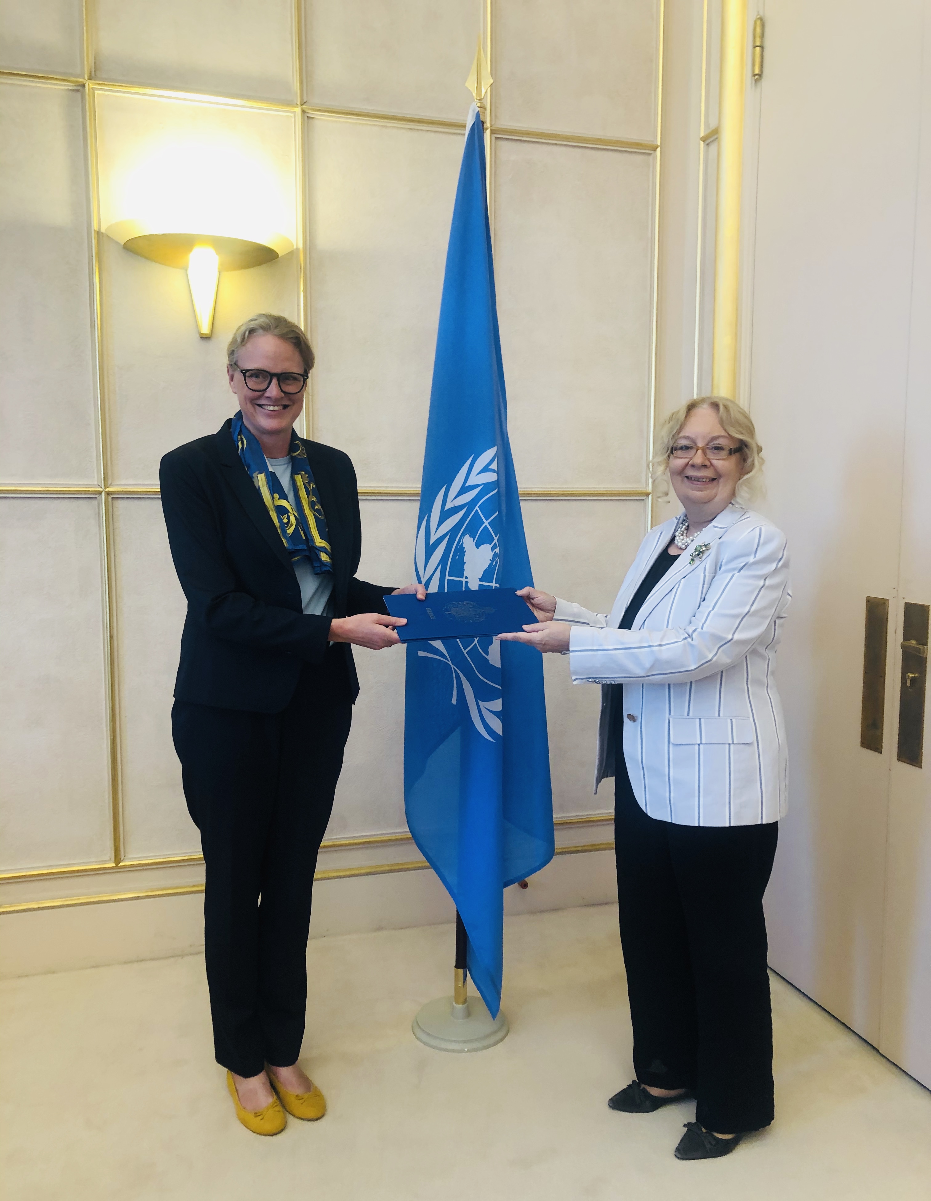 Ambassador Anna Jardfelt and Tatiana Valovaya, Director-General of the UN Office at Geneva