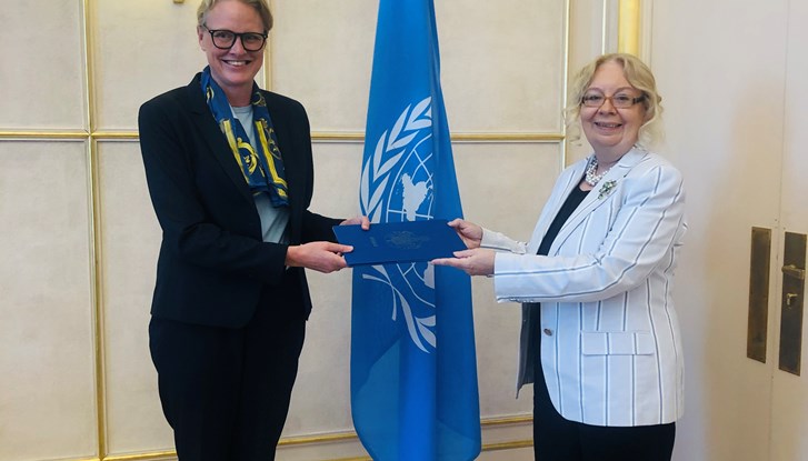 Ambassador Anna Jardfelt and Tatiana Valovaya, Director-General of the UN Office at Geneva
