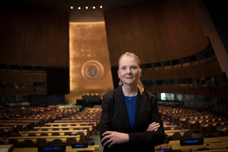 UN Ambassador Nicolas Clase in the General Assembly Hall