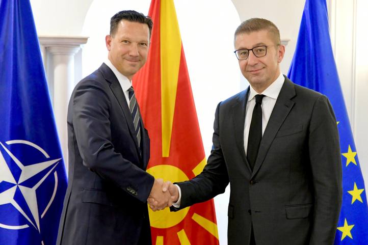 Ambassador Ola Sohlström and Prime Minister of the Government of North Macedonia Mr. Hristijan MIckoski
