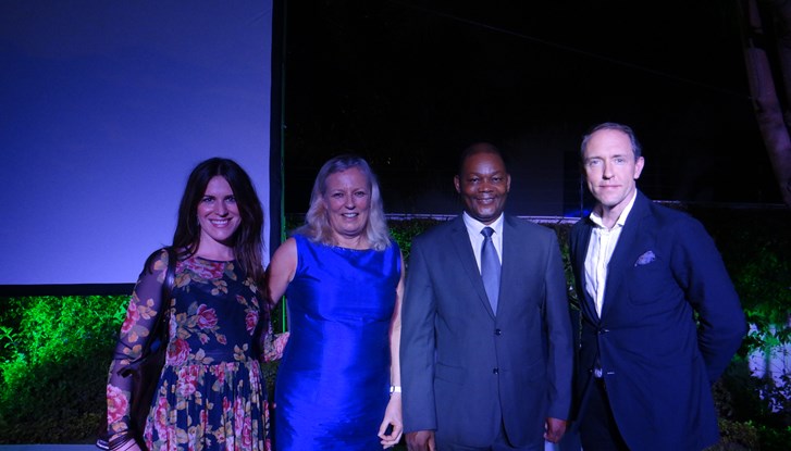 Iris Alexandrov, Ambassador Marie Andersson de Frutos, H.E Agostinho Salvador Mondlane and Mattias Klum