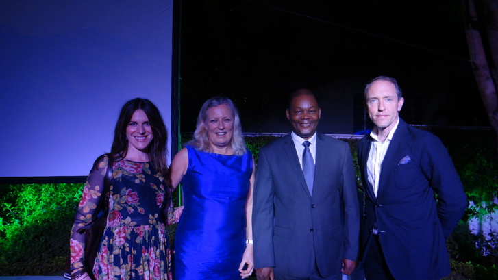 Iris Alexandrov, Ambassador Marie Andersson de Frutos, H.E Agostinho Salvador Mondlane and Mattias Klum