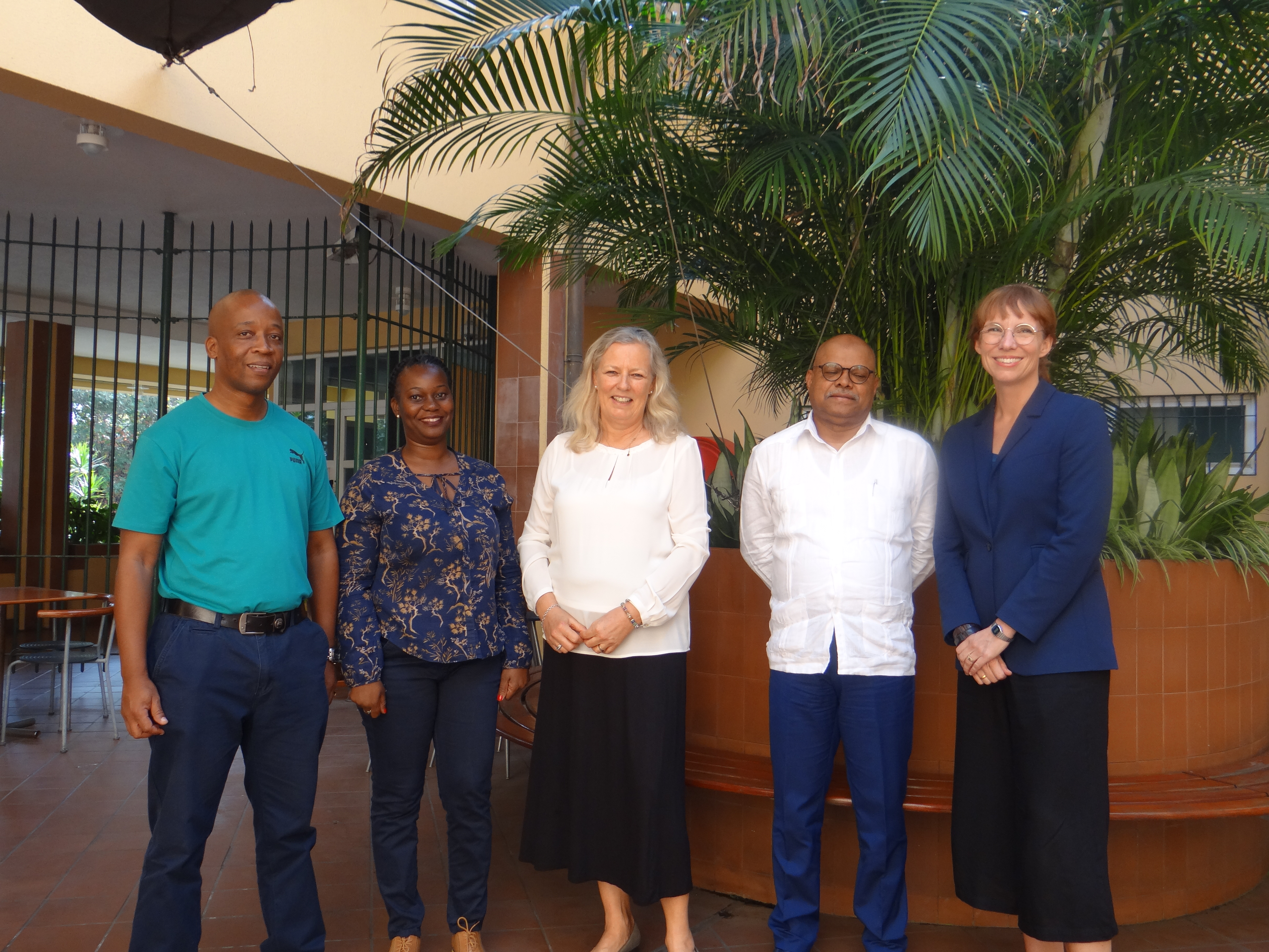 Ambassador Marie de Frutos with representatives o Autoridade Tributaria (AT)