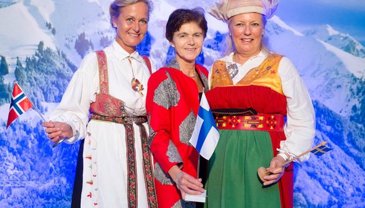 The Nordic ambassadors, Anne Lene Dale of Norway, Laura Torvinen of Finland and Marie Andersson de Frutos of Sweden