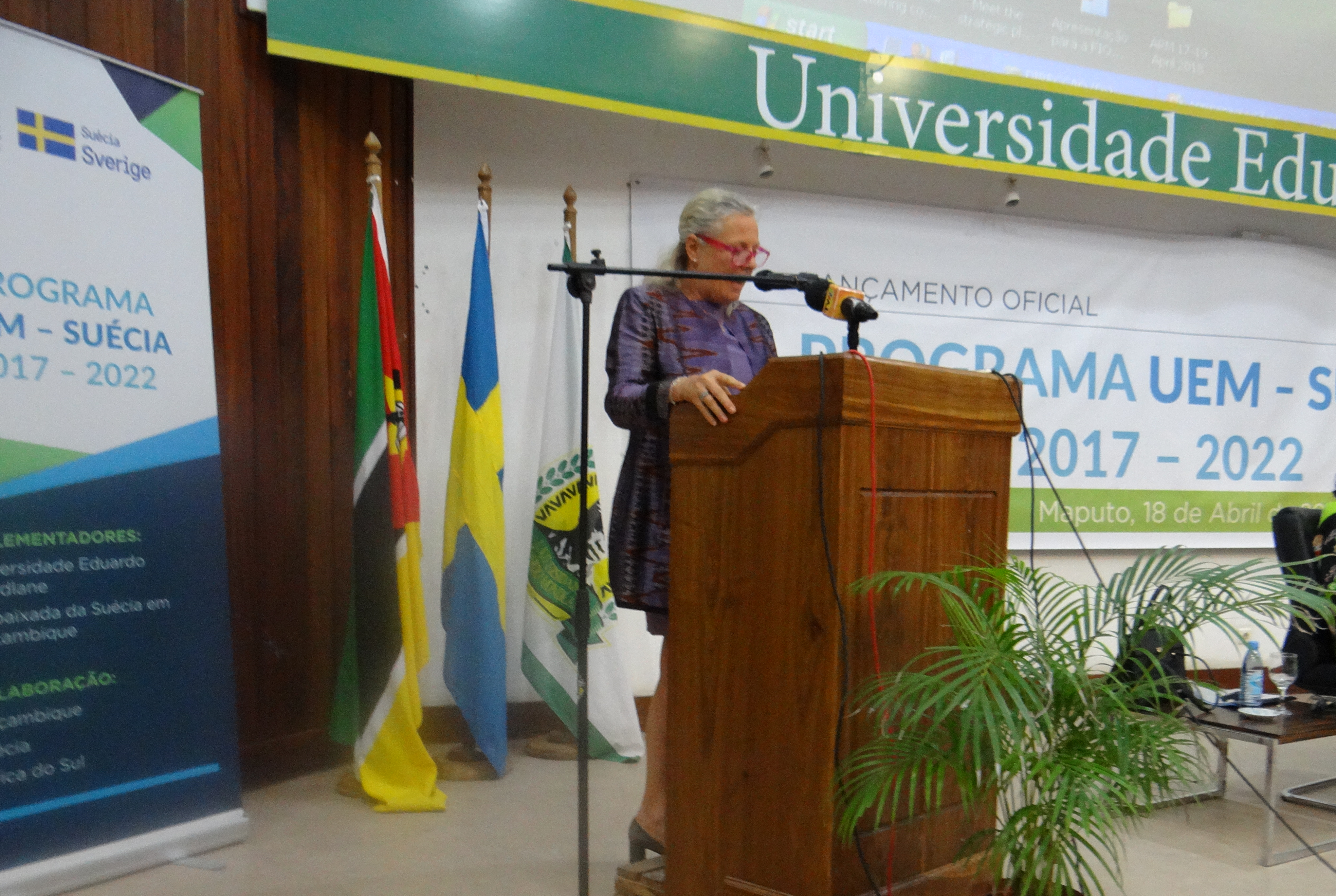 Ambassador Marie Andersson de Frutos during the launch at UEM