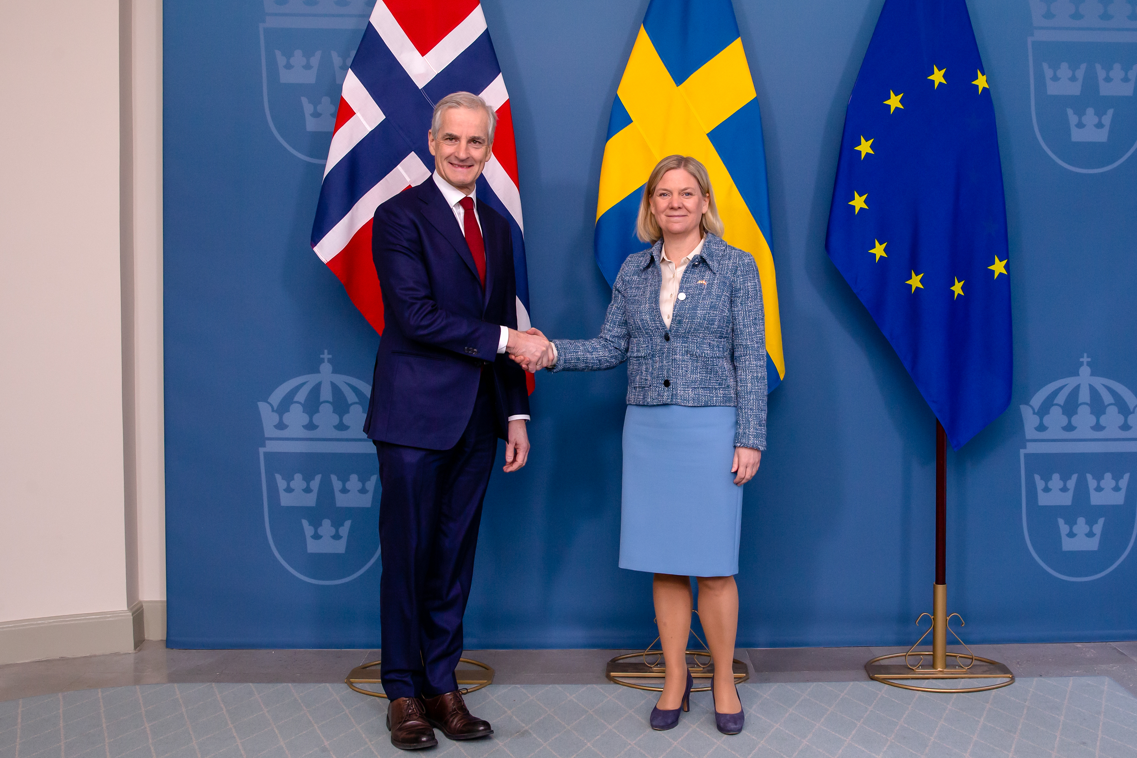 Statsminister Magdalena Andersson och statsminister Jonas Gahr Støre