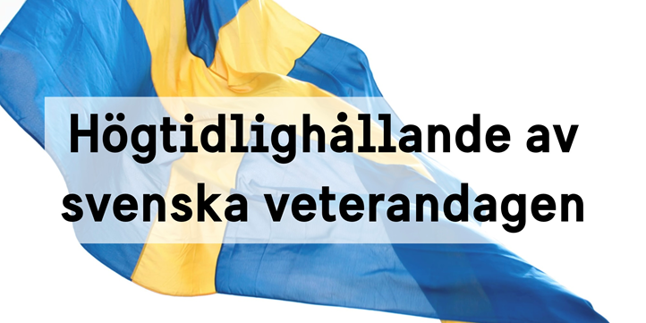 Svensk flagga med text