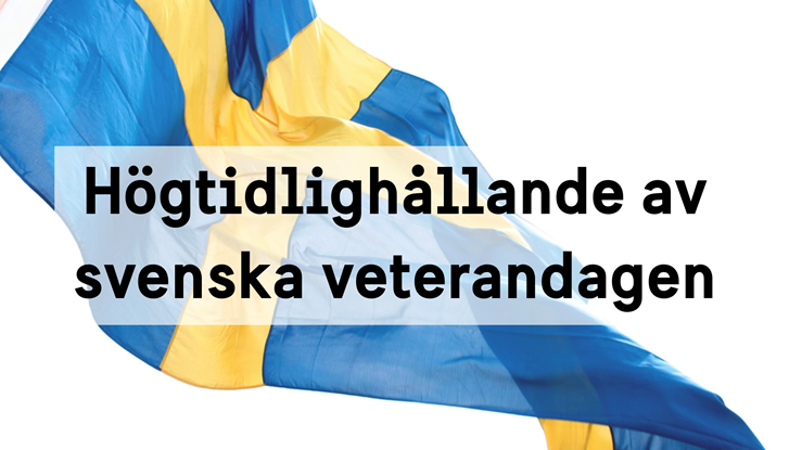 Svensk flagga med text
