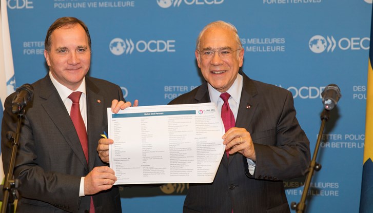 Statsminister Stefan Löfven och OECD:s generalsekreterare Angel Gurría