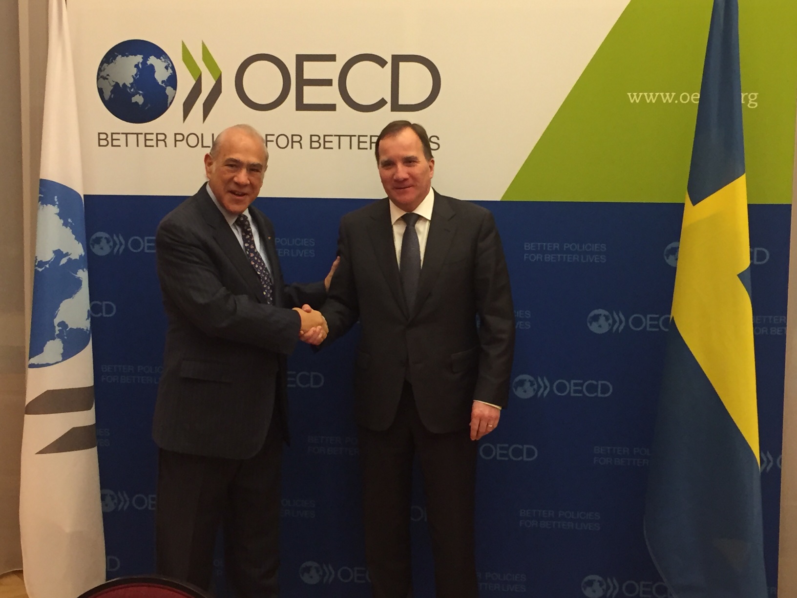 Angel Gurria och Stefan Löfven