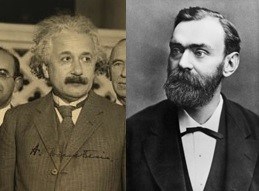 Albert Einstein and Alfred Nobel.