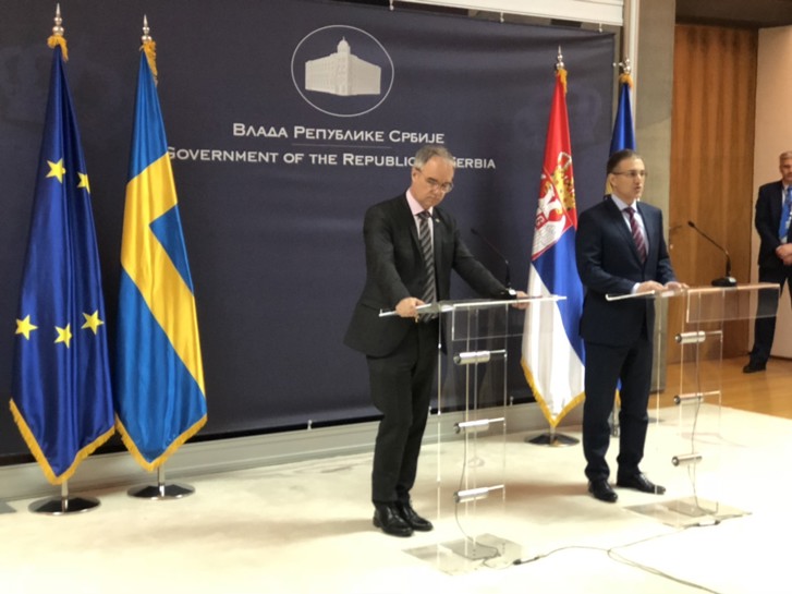 Ambasador Lundin i ministar Stefanovic