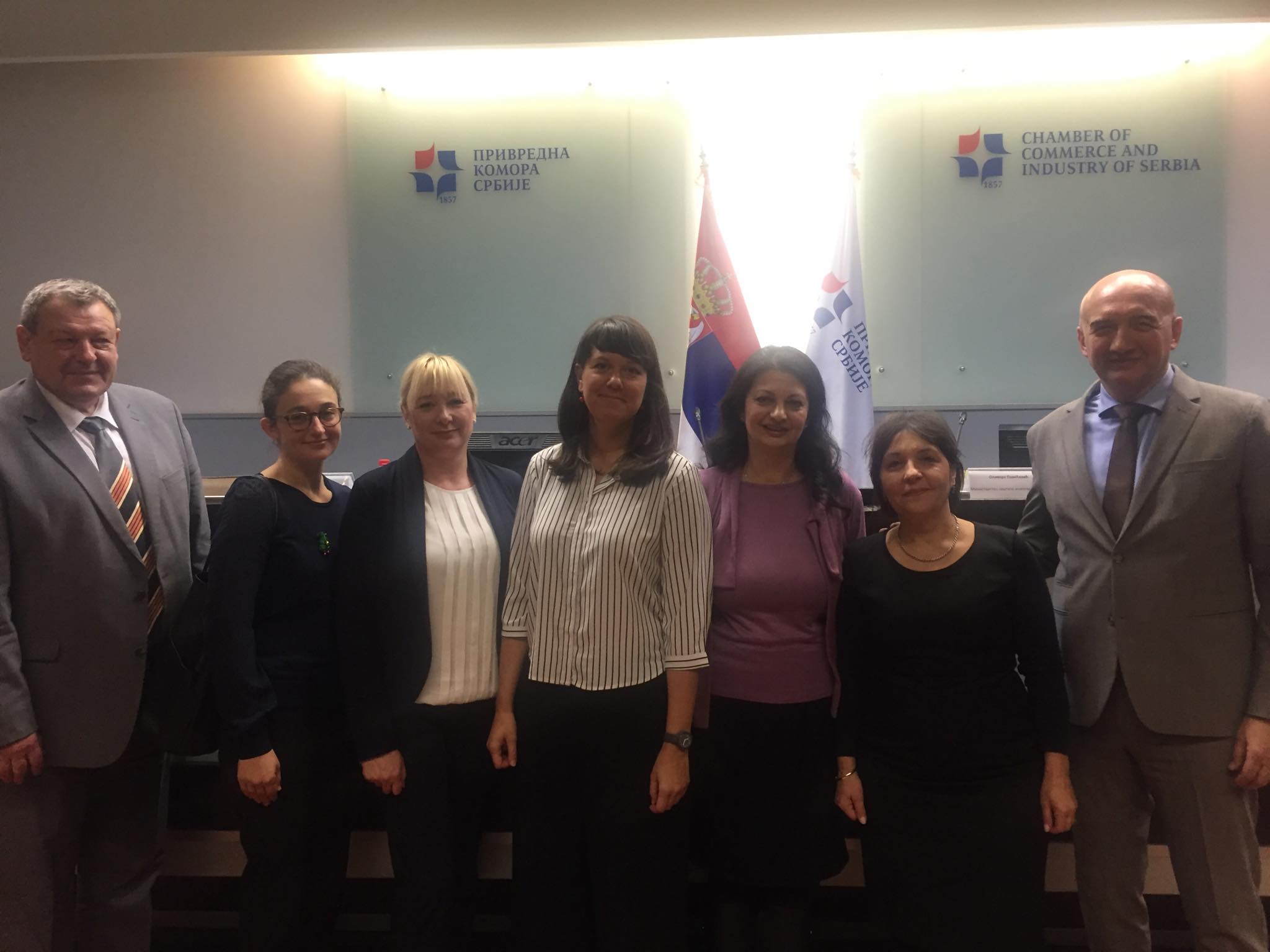 Aleksandar Vesic (from the ministry of environmental protection), Ida Reuterswärd, Sonja Roglic (the ministry), Anna Nordberg (rådgivare Kemikalieinspektionen), Olivera Pavicevic (ministry), Snezana Joksimovic (the ministry) and Dragan Stevanovic (secretary of the Chamber of Commerce and Industry in Serbia)