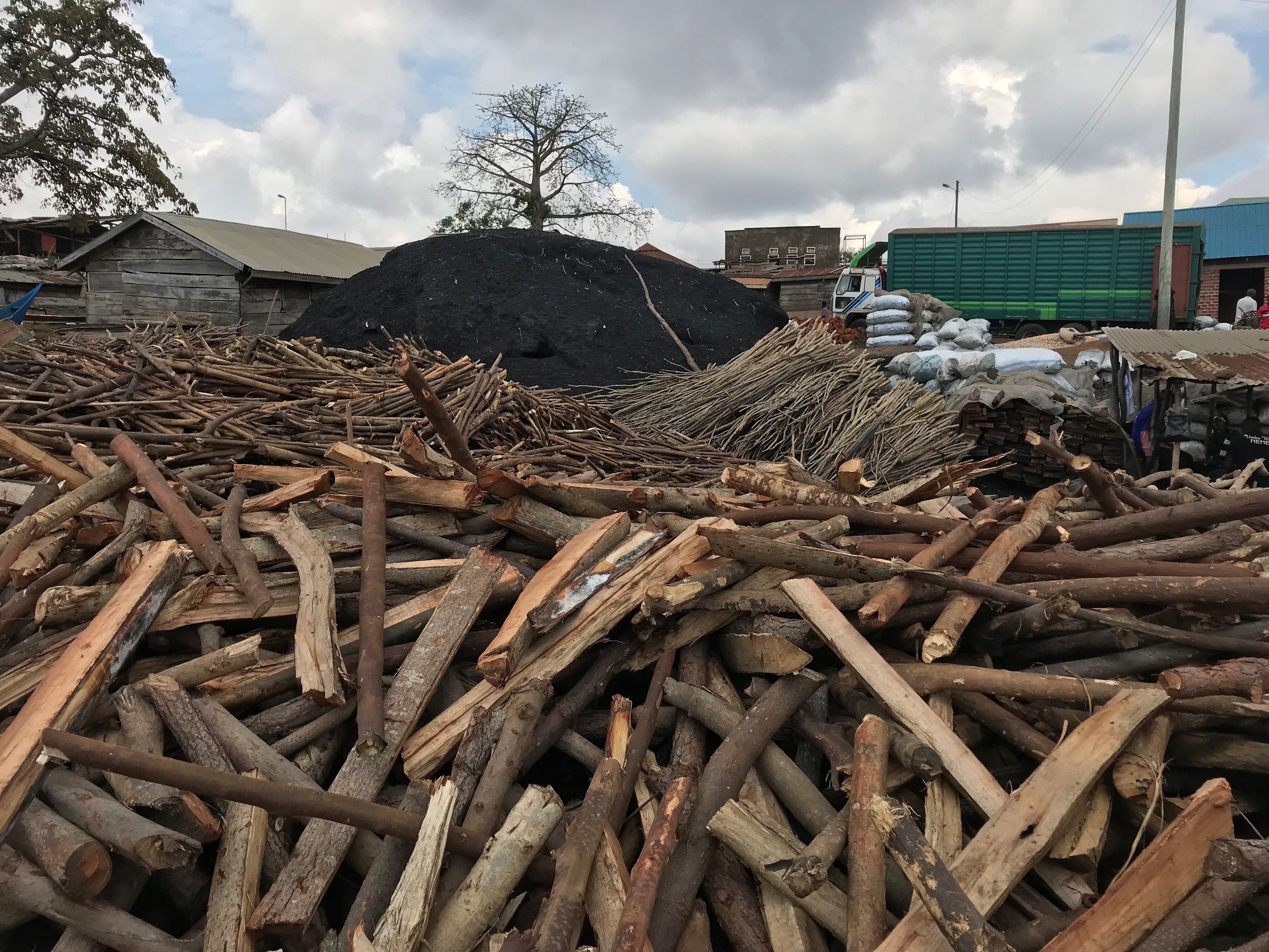 Firewood and charcoal being sold in Jinja
