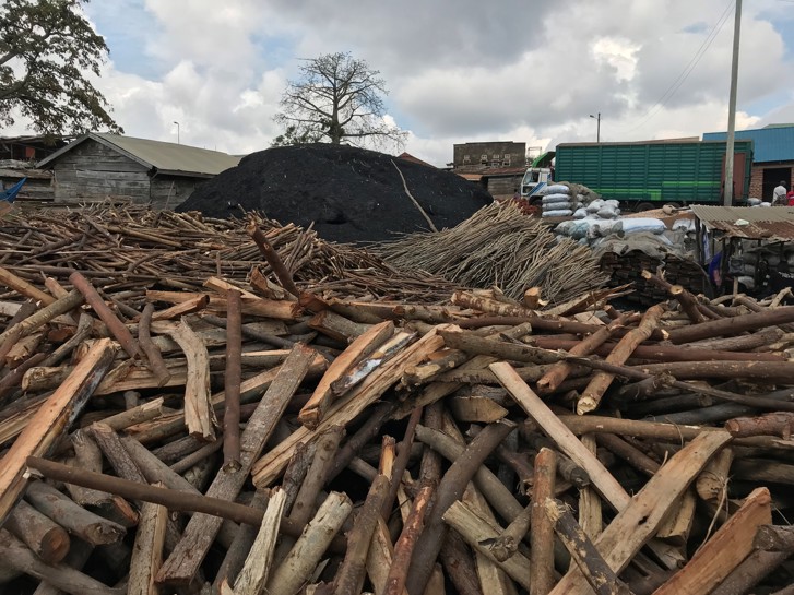 Firewood and charcoal being sold in Jinja