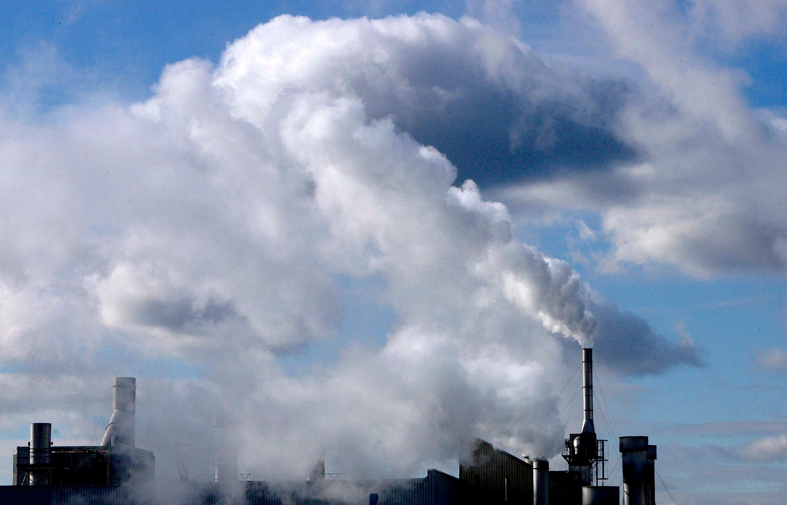 Emissions at a manufacturing complex in Toronto, Canada.